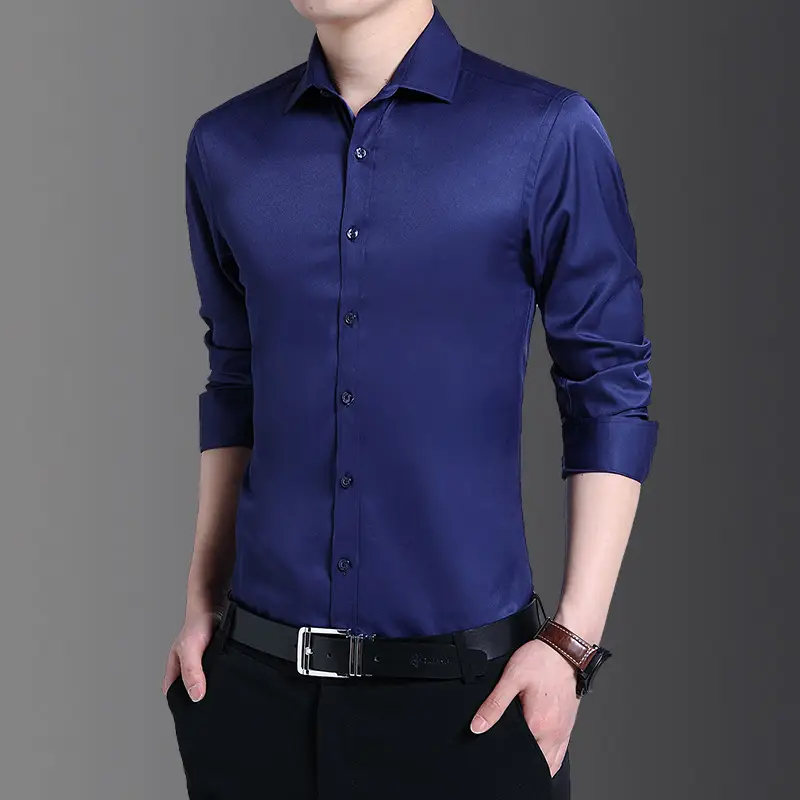 Men's Light Blue Slim Fitting Button Shirt - Image 3