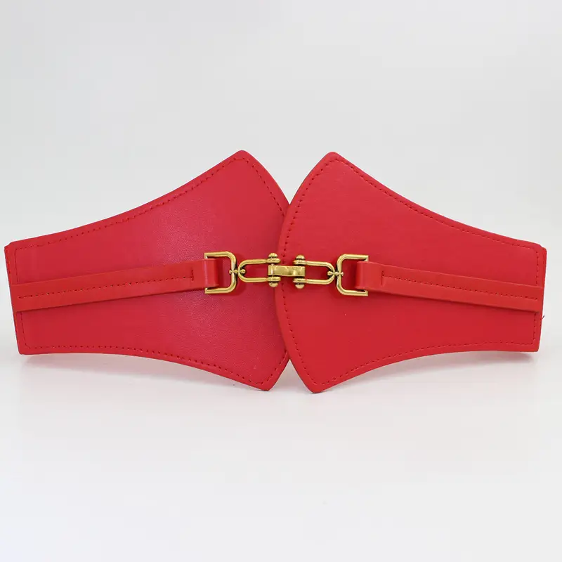 Black Vintage Buckle Belt for Women Wide Waist