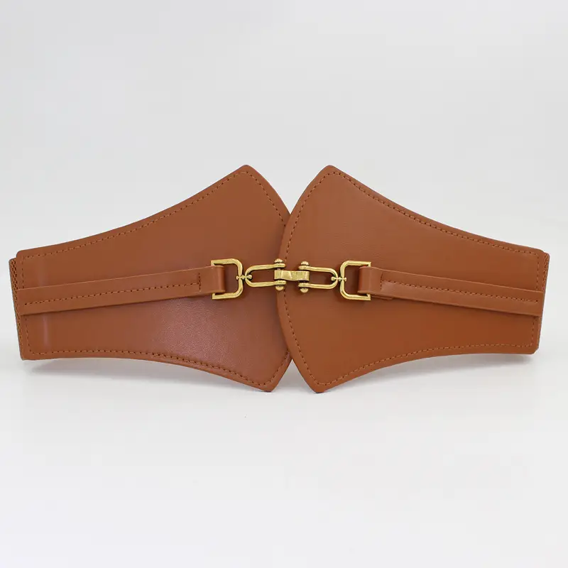 Black Vintage Buckle Belt for Women Wide Waist