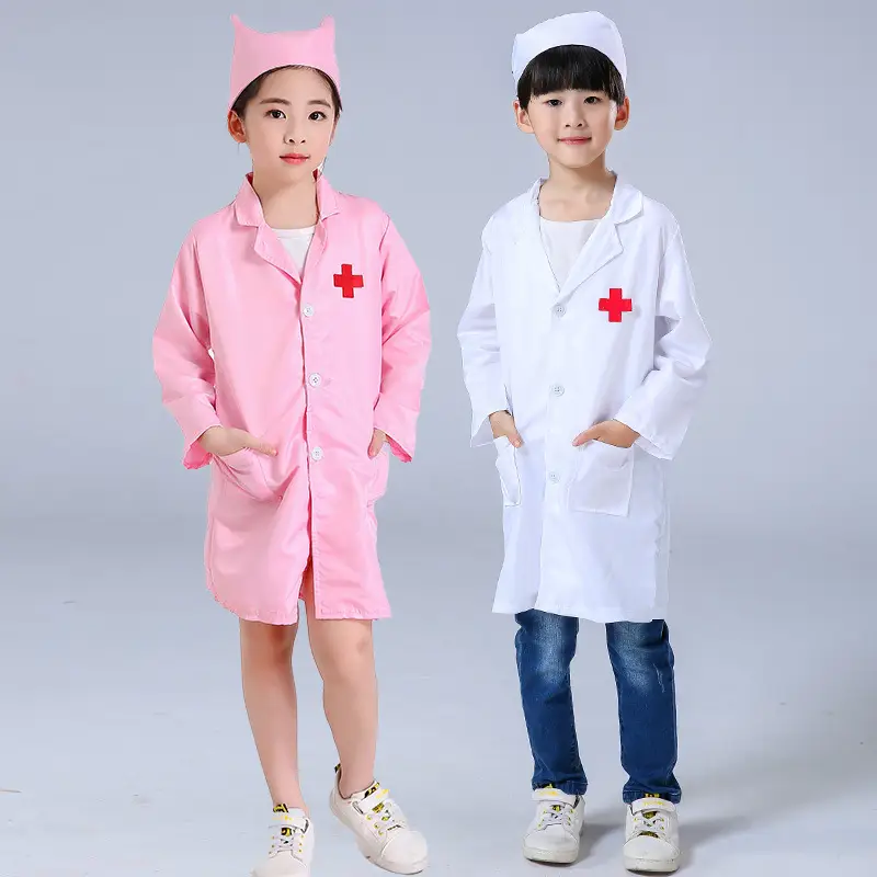 White Nurse Work Coat for Girls Kindergarten Play House - Image 12
