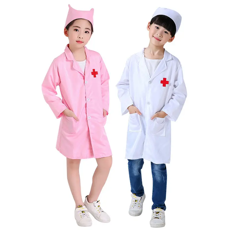 White Nurse Work Coat for Girls Kindergarten Play House - Image 13