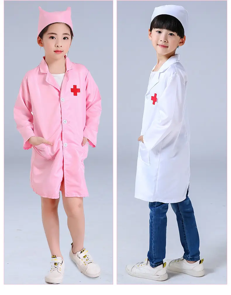 White Nurse Work Coat for Girls Kindergarten Play House — feature 10