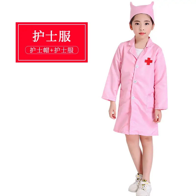 White Nurse Work Coat for Girls Kindergarten Play House - Image 5