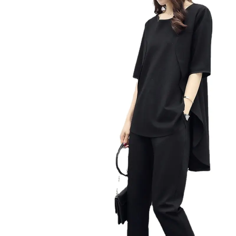 Black Loose Slimming Women's 2-Piece Suit Spring Summer - Image 8