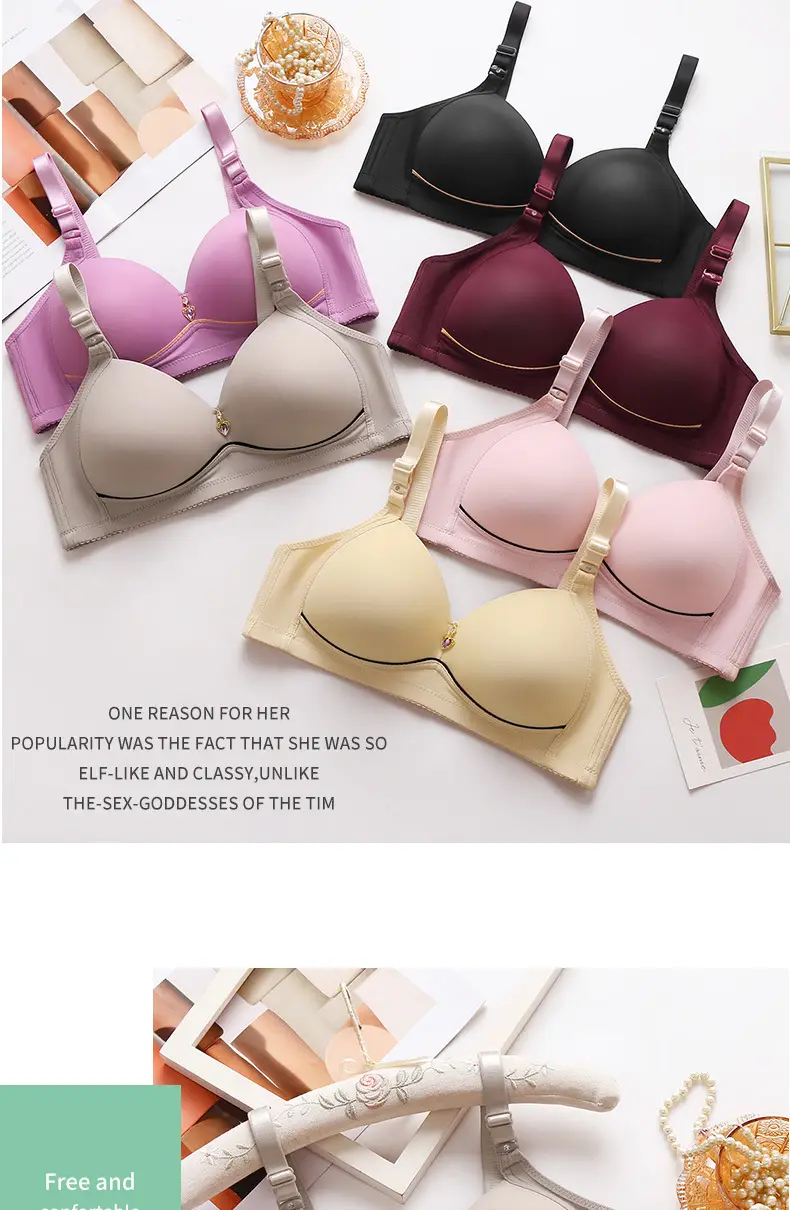 Cross-border new large size non-steel ring comfortable breathable gathered women's underwear non-magnetic thin cup smooth fat mm bra — feature 18