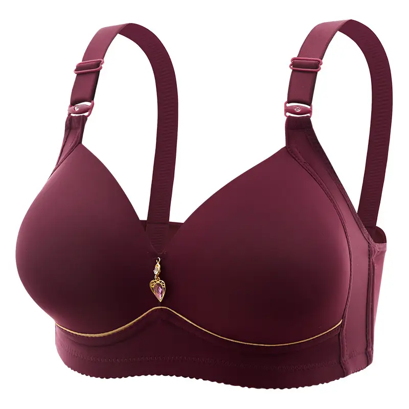 Cross-border new large size non-steel ring comfortable breathable gathered women's underwear non-magnetic thin cup smooth fat mm bra