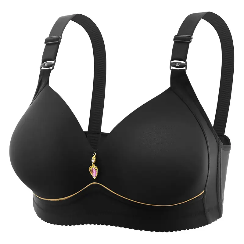 Cross-border new large size non-steel ring comfortable breathable gathered women's underwear non-magnetic thin cup smooth fat mm bra