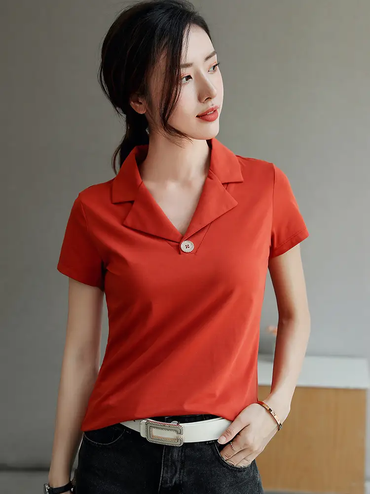 2025 Summer Women White Slim Fit Collar T-shirt Dress - Image 10