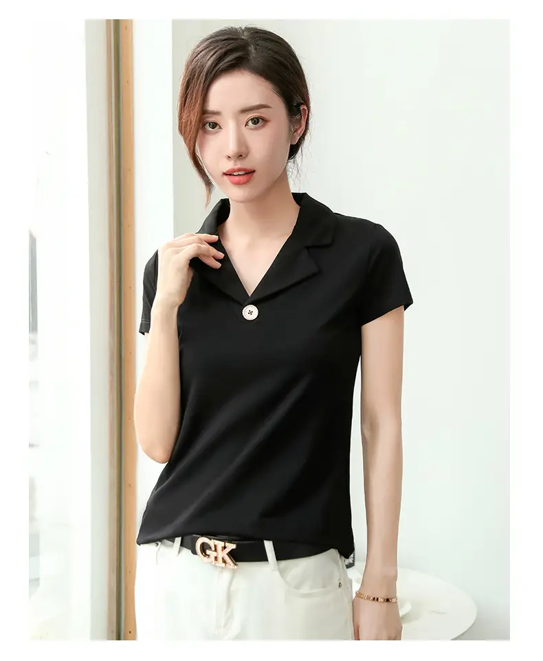 2025 Summer Women White Slim Fit Collar T-shirt Dress — feature 12
