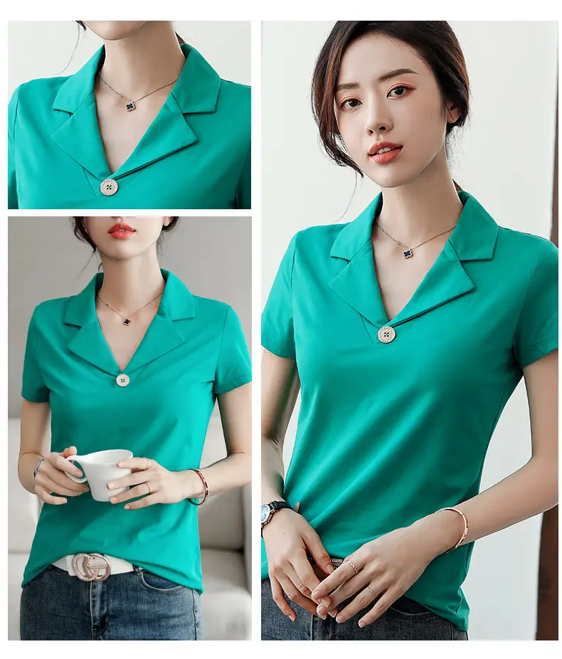 2025 Summer Women White Slim Fit Collar T-shirt Dress — feature 14