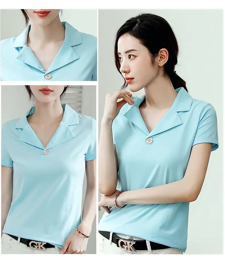 2025 Summer Women White Slim Fit Collar T-shirt Dress — feature 23
