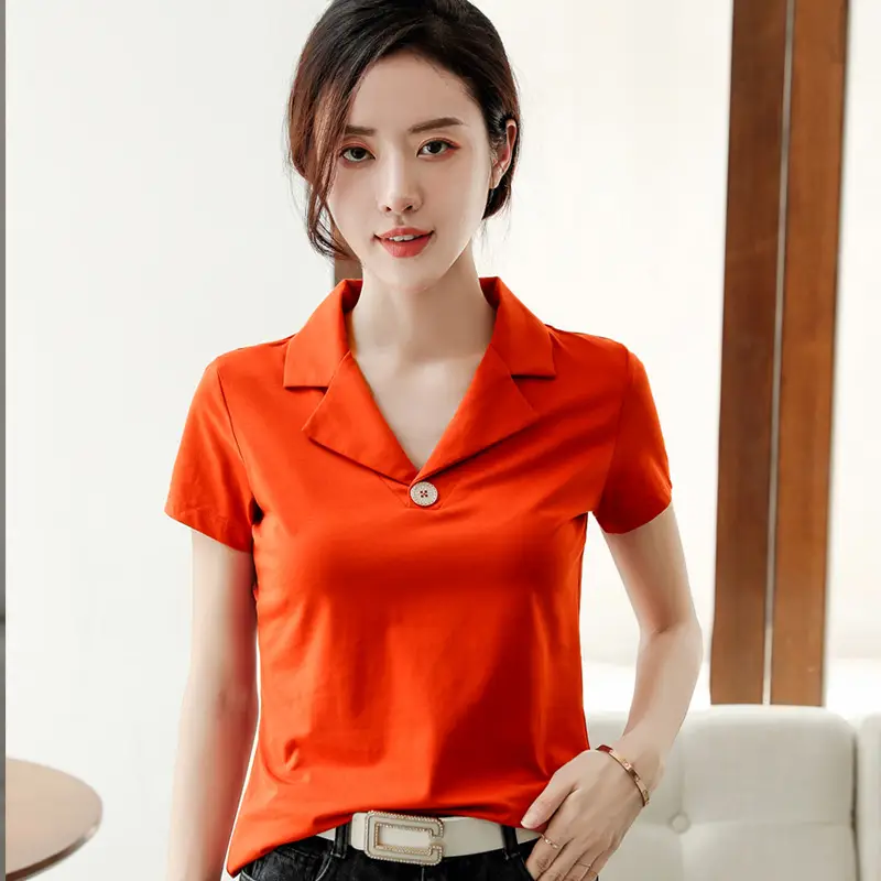 2025 Summer Women White Slim Fit Collar T-shirt Dress - Image 3