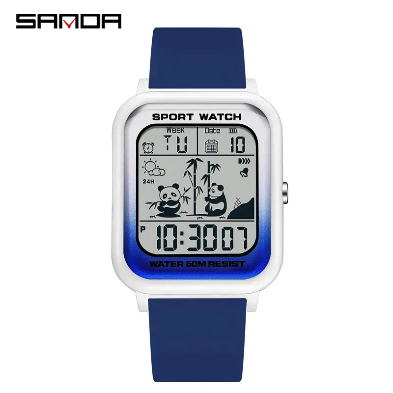 Sanda Gradient Digital Sport Watch with Water Resistant Blue Band - Image 7