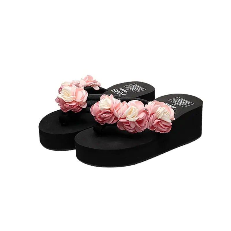 Summer Flower Sandals Flip Flops Casual Wedge Slippers