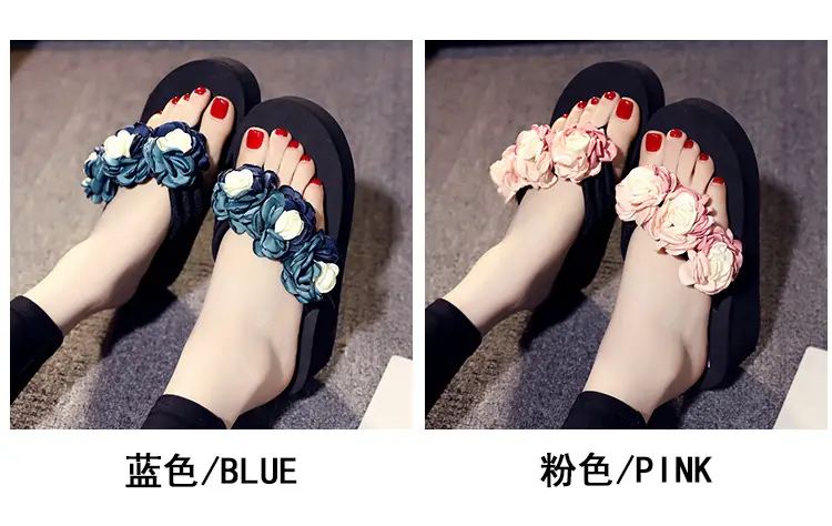 Summer Flower Sandals Flip Flops Casual Wedge Slippers — feature 8