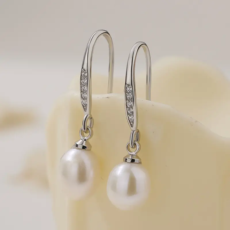 Natural Pearl Zircon Earrings for Women - Image 4