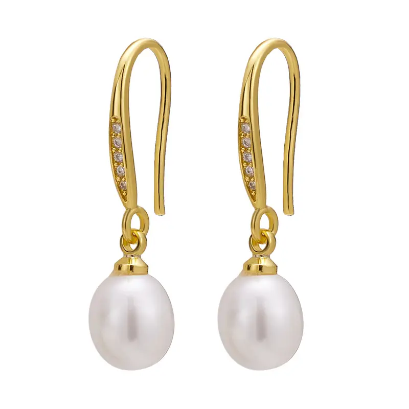 Natural Pearl Zircon Earrings for Women - Image 5