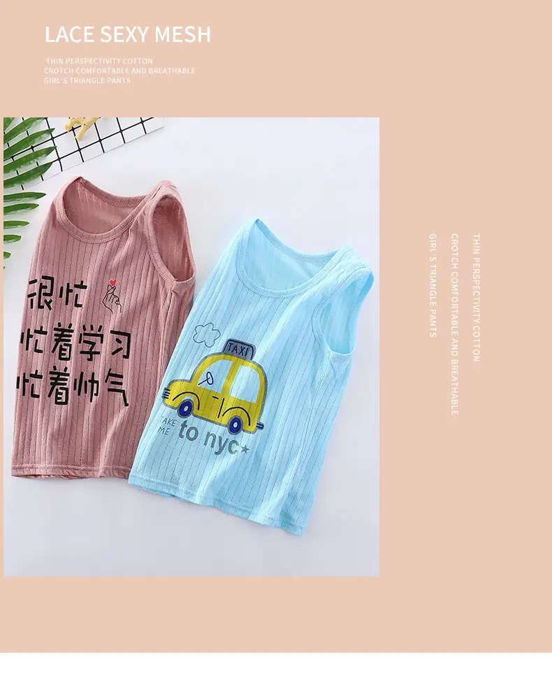 Children's Sleeveless Cotton Vest for Boys Girls Baby Size — feature 13