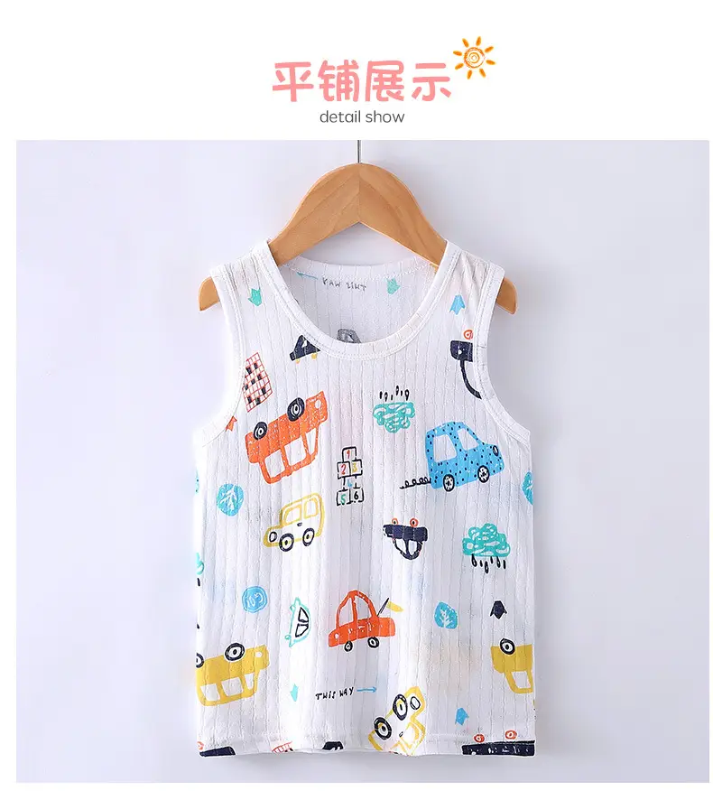 Children's Sleeveless Cotton Vest for Boys Girls Baby Size — feature 22