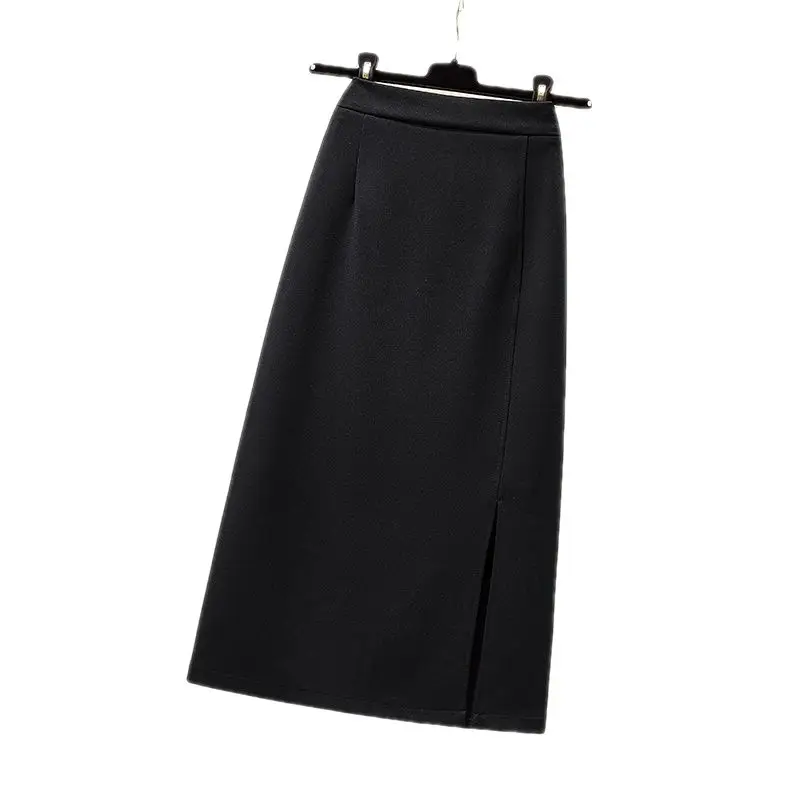 Black Split Skirt Large Women High Waist A Line - Image 6