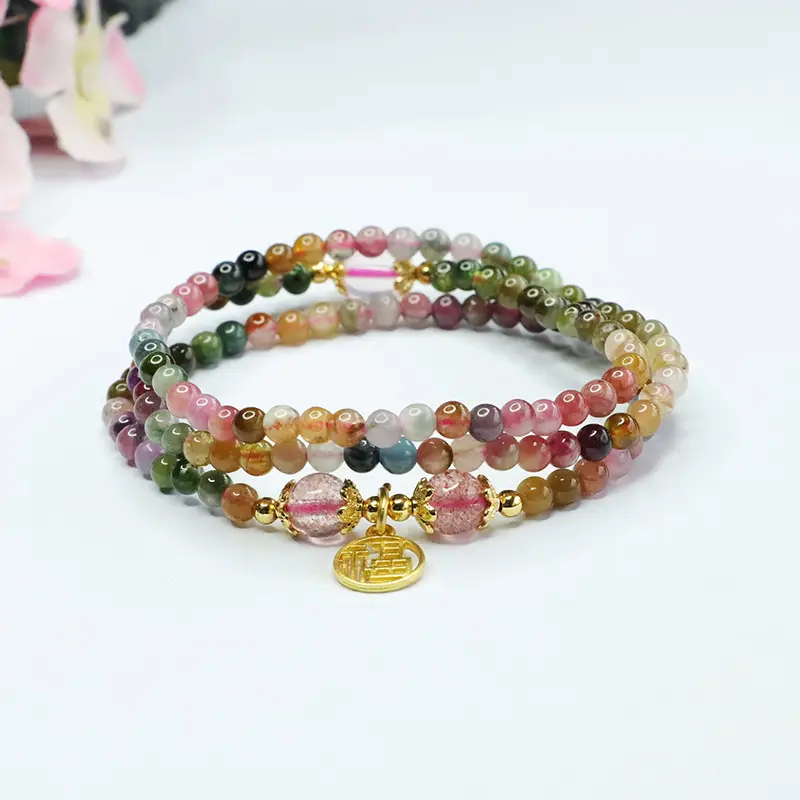 Multi-Layer Strawberry Crystal Bracelet for Women