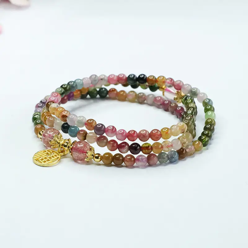 Multi-Layer Strawberry Crystal Bracelet for Women