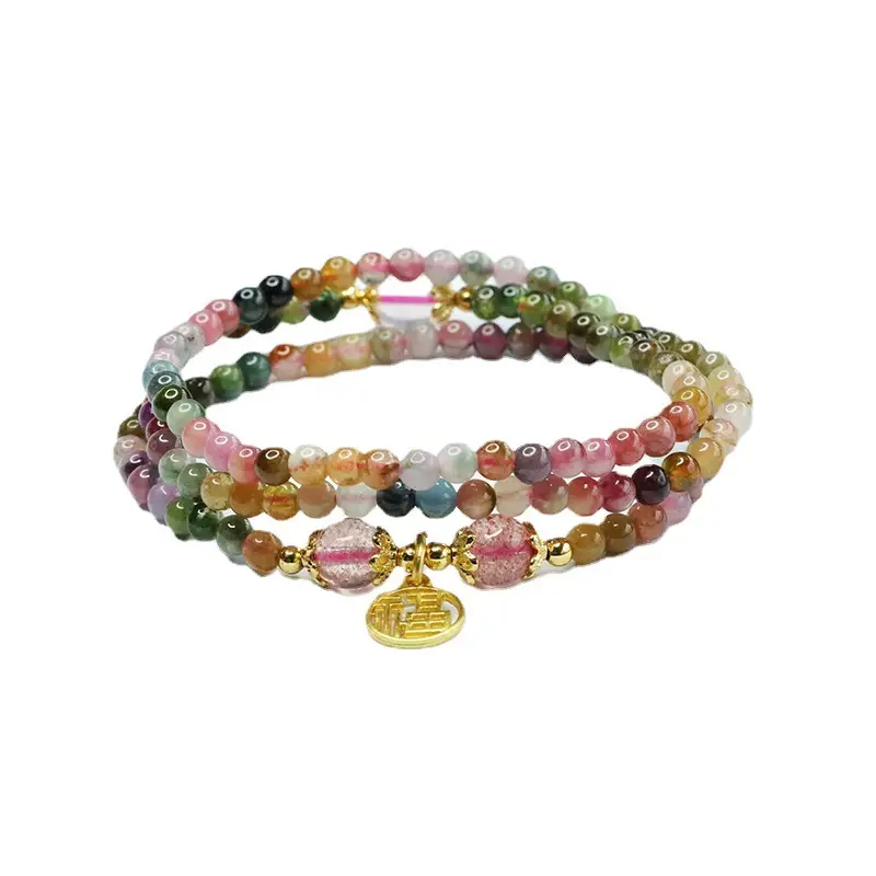 Multi-Layer Strawberry Crystal Bracelet for Women