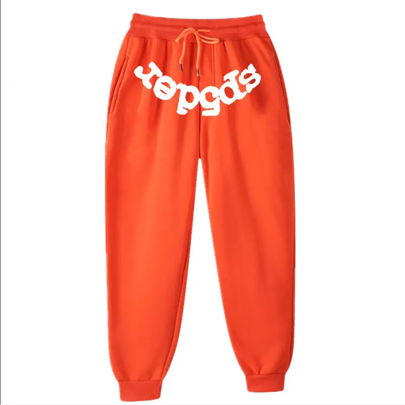 Men's Navy Hip-Hop Fleece Sweatpants with Colorful Print