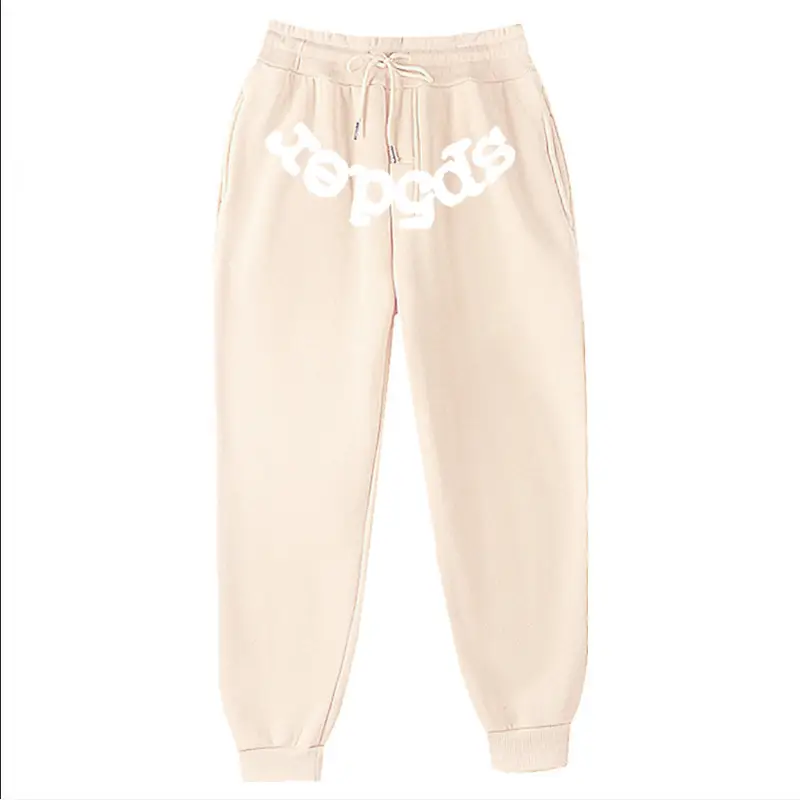 Men's Navy Hip-Hop Fleece Sweatpants with Colorful Print