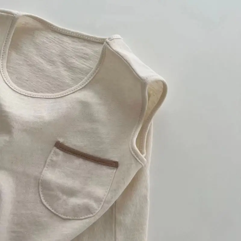 Korean Style Baby Sleeveless Suit Cream Brown — feature 8
