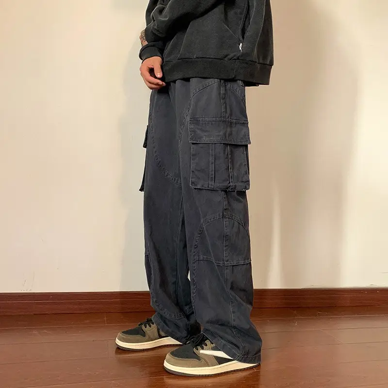 Men's Crane Pants Solid Color Winter Loose Trendy Casual Pants