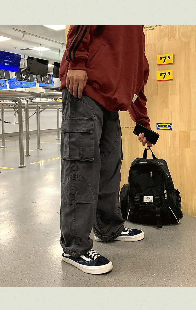 Men's Crane Pants Solid Color Winter Loose Trendy Casual Pants — feature 12