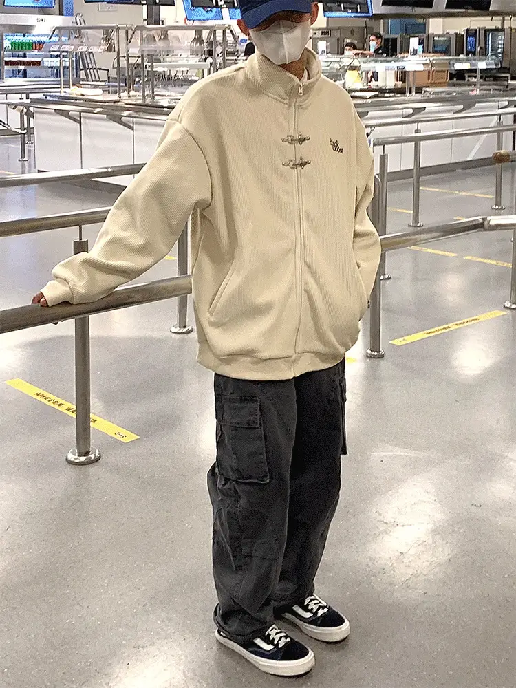 Men's Crane Pants Solid Color Winter Loose Trendy Casual Pants — feature 13