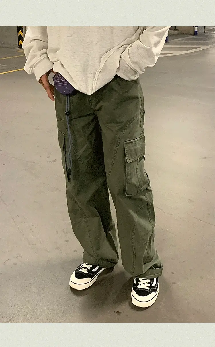 Men's Crane Pants Solid Color Winter Loose Trendy Casual Pants — feature 16