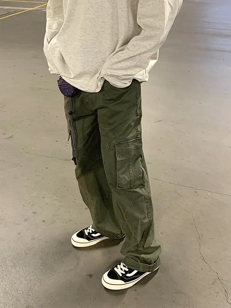 Men's Crane Pants Solid Color Winter Loose Trendy Casual Pants — feature 17