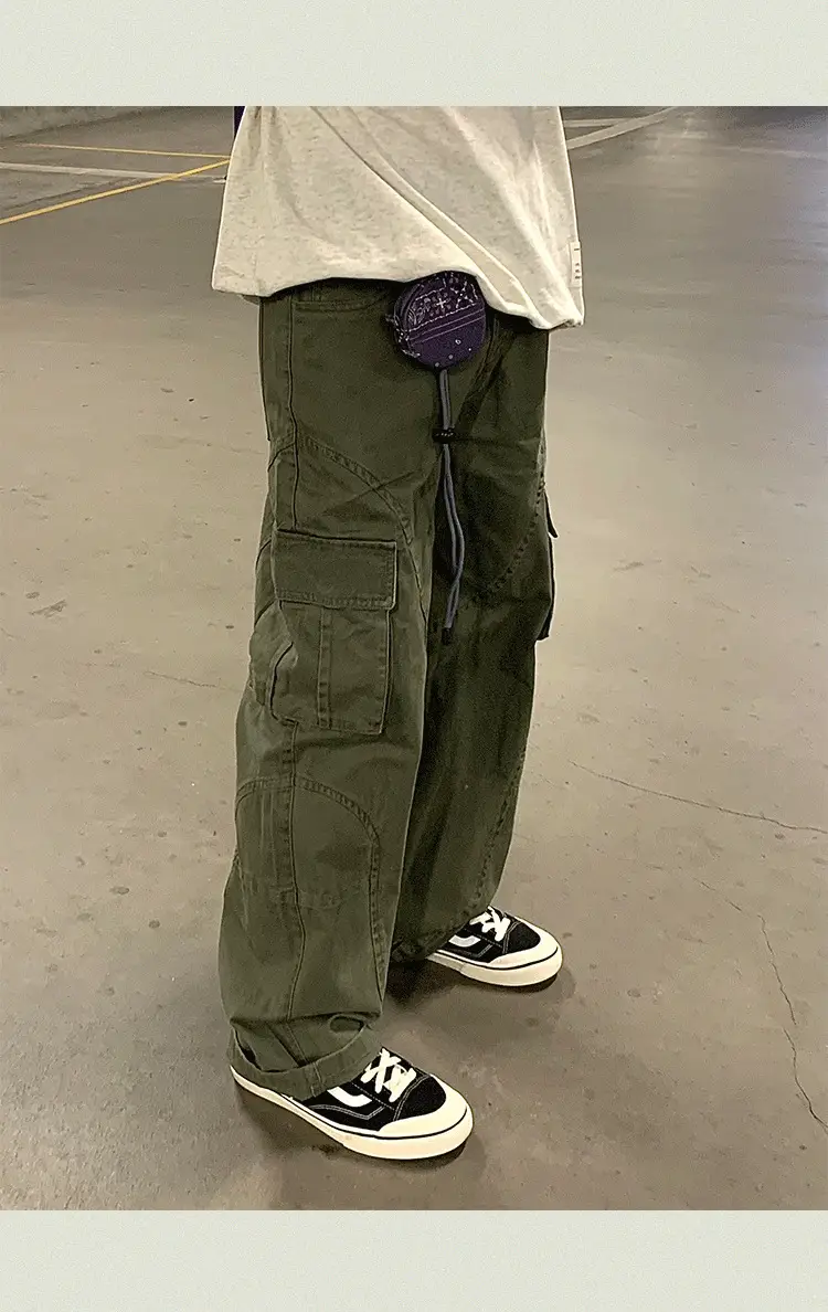 Men's Crane Pants Solid Color Winter Loose Trendy Casual Pants — feature 18