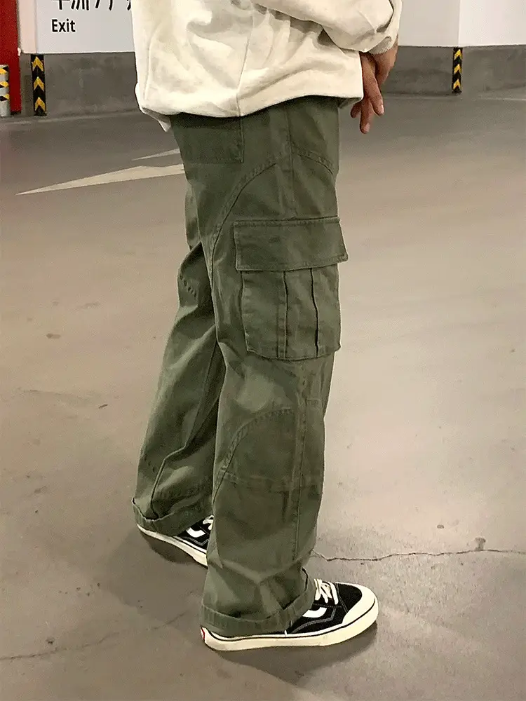 Men's Crane Pants Solid Color Winter Loose Trendy Casual Pants — feature 19