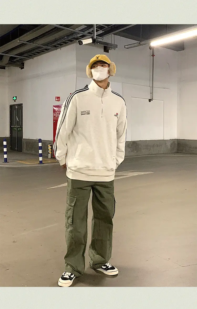 Men's Crane Pants Solid Color Winter Loose Trendy Casual Pants — feature 21