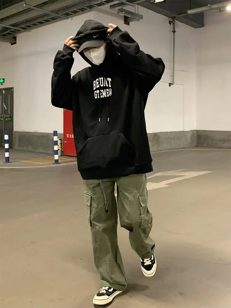 Men's Crane Pants Solid Color Winter Loose Trendy Casual Pants — feature 22