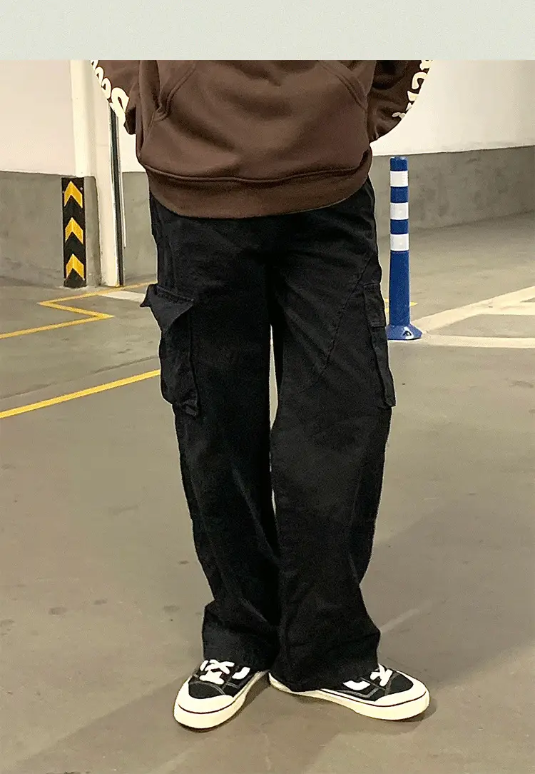 Men's Crane Pants Solid Color Winter Loose Trendy Casual Pants — feature 23