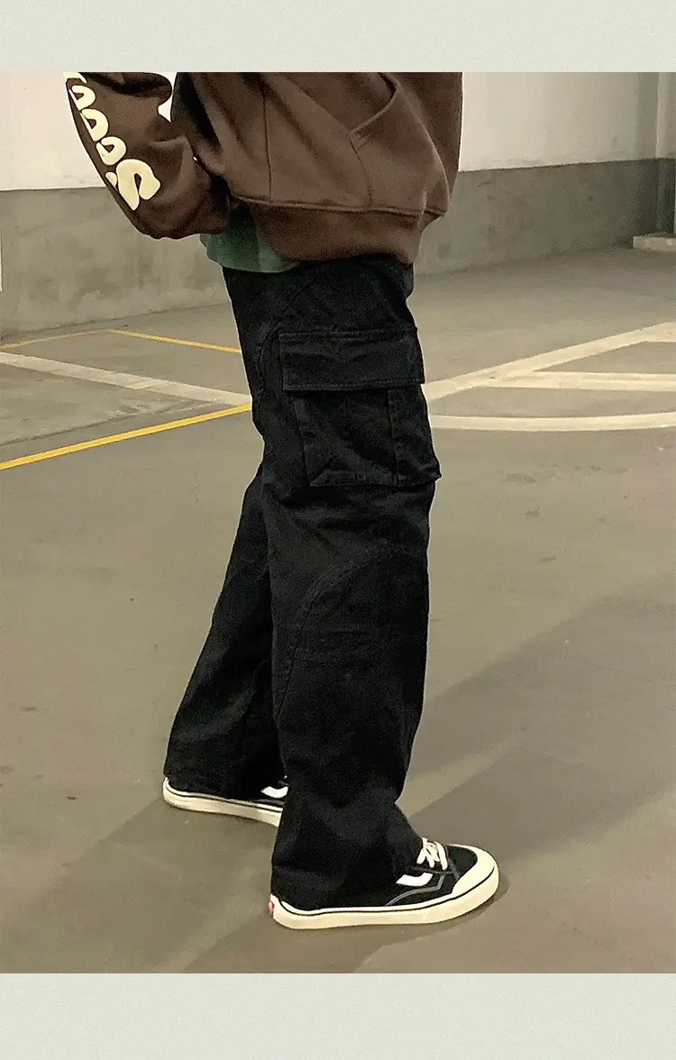 Men's Crane Pants Solid Color Winter Loose Trendy Casual Pants — feature 24