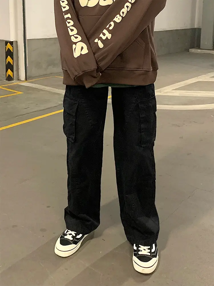 Men's Crane Pants Solid Color Winter Loose Trendy Casual Pants — feature 25