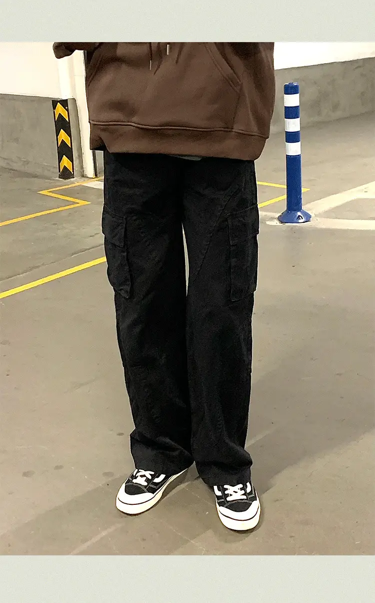 Men's Crane Pants Solid Color Winter Loose Trendy Casual Pants — feature 26