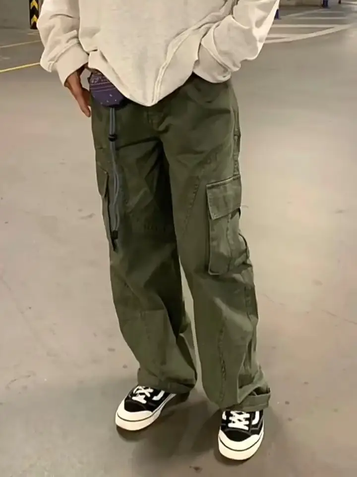 Men's Crane Pants Solid Color Winter Loose Trendy Casual Pants — feature 28