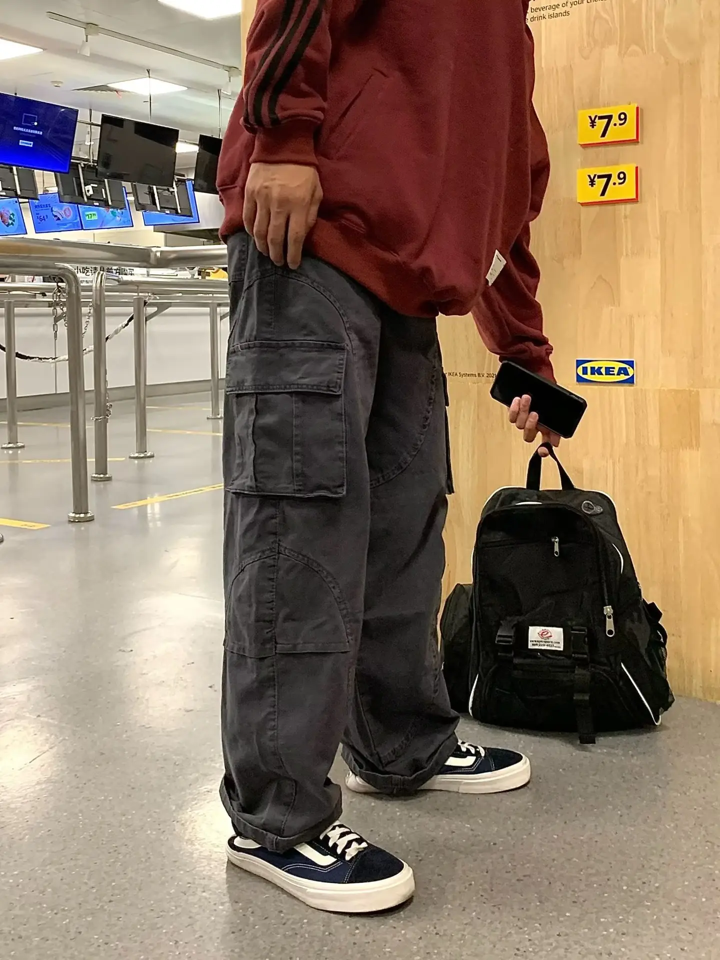 Men's Crane Pants Solid Color Winter Loose Trendy Casual Pants — feature 4