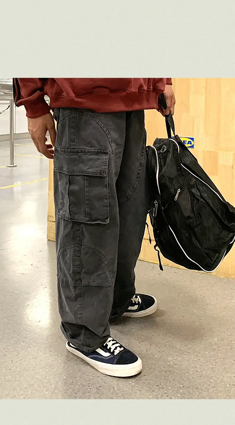 Men's Crane Pants Solid Color Winter Loose Trendy Casual Pants — feature 6