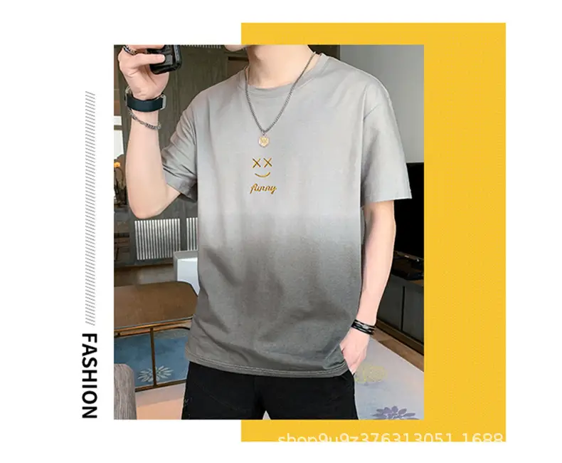 Men Grey Gradient T-Shirt with Graphic Print — feature 10