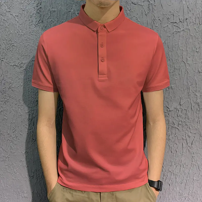Men's White Polo Shirt Short Sleeve Loose Fit