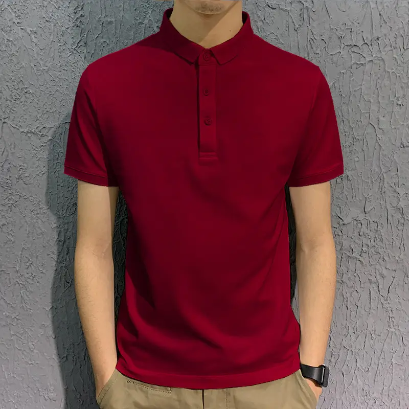 Men's White Polo Shirt Short Sleeve Loose Fit