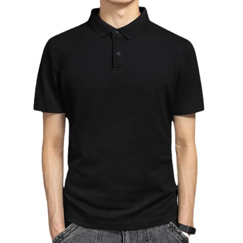 Men's White Polo Shirt Short Sleeve Loose Fit